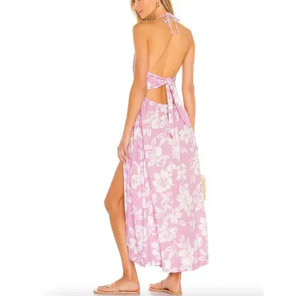 Free People THE PERFECT SUNDRESS Linen Dress Hawaiian Floral | Sz XS - Picture 4 of 4